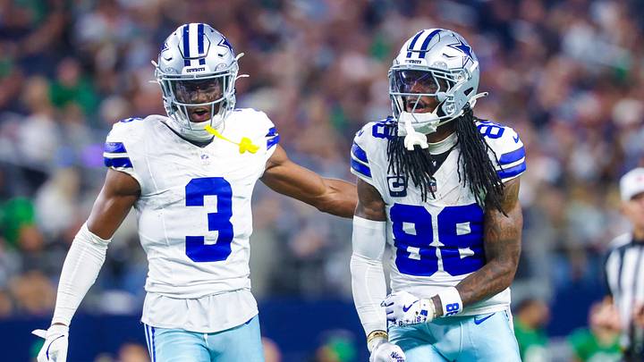 Dallas Cowboys wide receiver George Pickens (3) and Dallas Cowboys wide receiver CeeDee Lamb (88) Dallas Cowboys wide receiver George Pickens (3) and Dallas Cowboys wide receiver CeeDee Lamb (88)