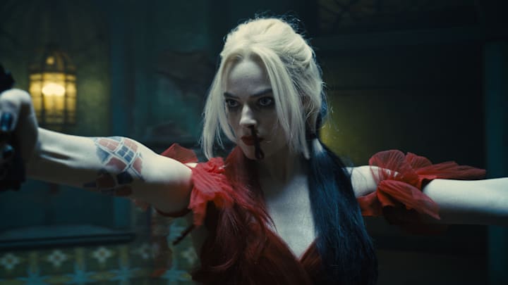 MARGOT ROBBIE as Harley Quinn in Warner Bros. Pictures’ superhero action adventure “THE SUICIDE SQUAD,” a Warner Bros. Pictures release. Courtesy of Warner Bros. Pictures/™ & © DC Comics. © 2021 Warner Bros. Entertainment Inc. All Rights Reserved.