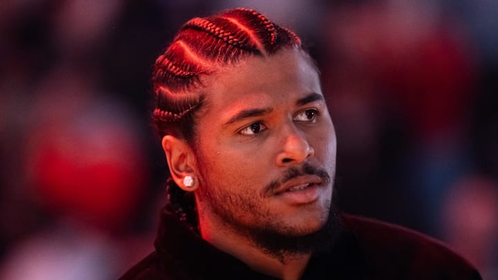 Nov 21, 2025; Phoenix, Arizona, USA; Phoenix Suns guard Jalen Green against the Minnesota Timberwolves during an NBA Cup game at Mortgage Matchup Center. Mandatory Credit: Mark J. Rebilas-Imagn Images