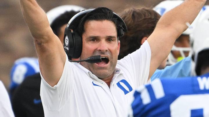 Sep 5, 2026; Durham, North Carolina, USA; Duke Blue Devils head coach Manny Diaz reacts during the second half against the Tulane Green Wave at Wallace Wade Stadium. Mandatory Credit: Zachary Taft-Imagn Images Sep 5, 2026; Durham, North Carolina, USA; Duke Blue Devils head coach Manny Diaz reacts during the second half against the Tulane Green Wave at Wallace Wade Stadium. Mandatory Credit: Zachary Taft-Imagn Images