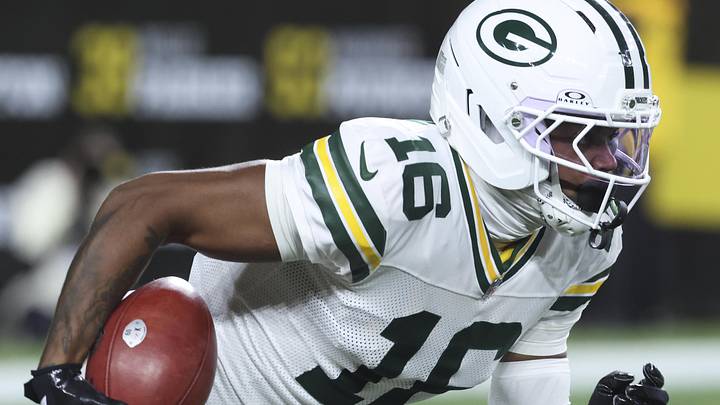 Green Bay Packers cornerback Bo Melton runs with the ball during the win at Pittsburgh. Green Bay Packers cornerback Bo Melton runs with the ball during the win at Pittsburgh.