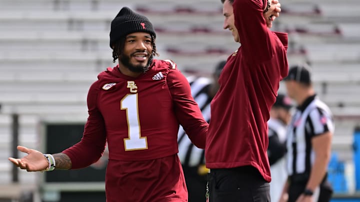 Boston College Eagles quarterback Thomas Castellanos (1)