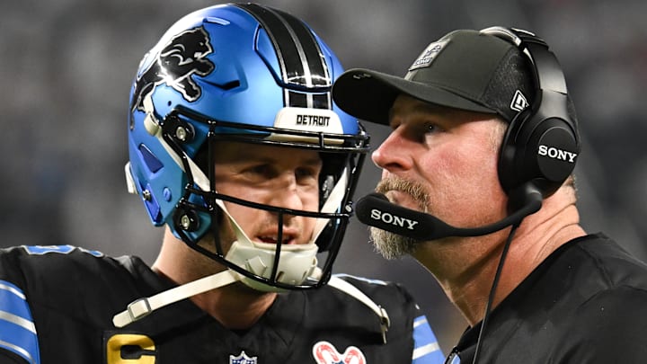 Detroit Lions quarterback Jared Goff and head coach Dan Campbell Detroit Lions quarterback Jared Goff and head coach Dan Campbell