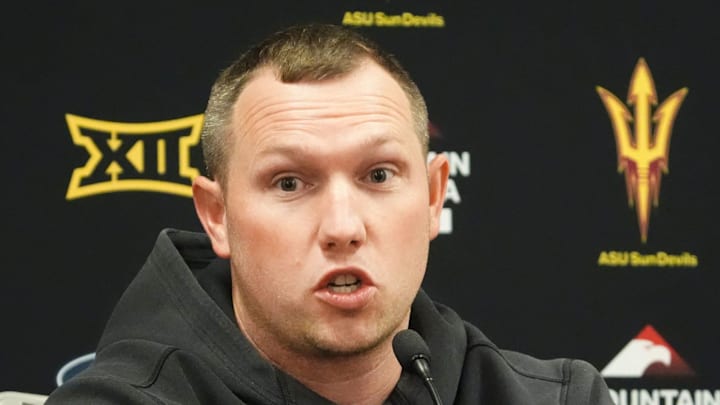 Arizona State head coach Kenny Dillingham holds a news conference on Oct. 27, 2025, in Tempe.