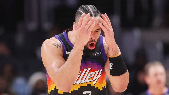 Atlanta, Georgia, USA; Phoenix Suns forward Dillon Brooks (3) reacts after a play against the Atlanta Hawks in the third quarter at State Farm Arena on Jan 23, 2026. Atlanta, Georgia, USA; Phoenix Suns forward Dillon Brooks (3) reacts after a play against the Atlanta Hawks in the third quarter at State Farm Arena on Jan 23, 2026.