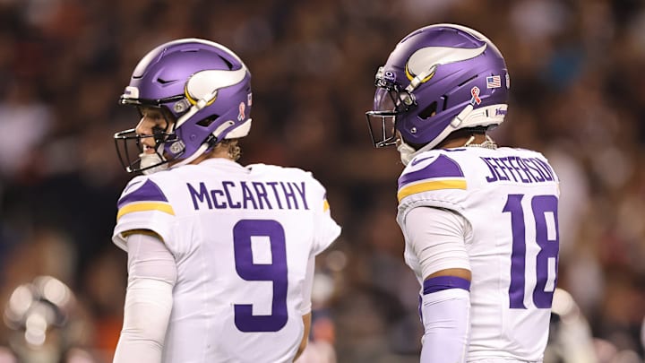 Minnesota Vikings QB J.J. McCarthy, WR Justin Jefferson Minnesota Vikings QB J.J. McCarthy, WR Justin Jefferson