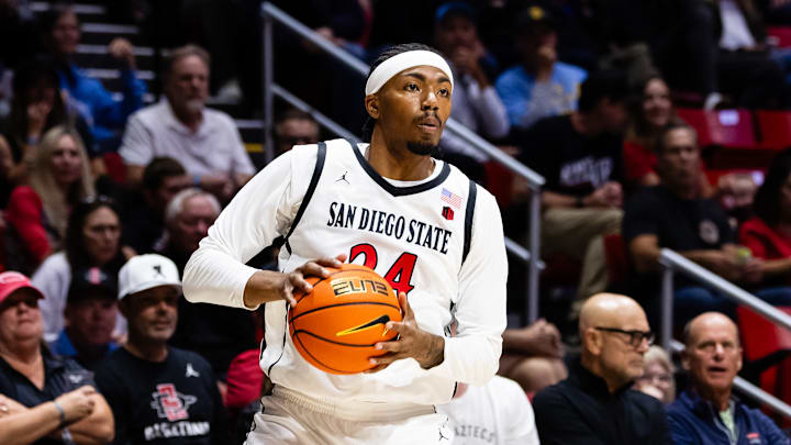San Diego State Aztecs guard Taj DeGourville (24).