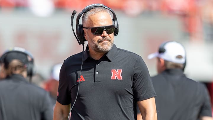 Nebraska football coach Matt Rhule during a game against Houston Christian.