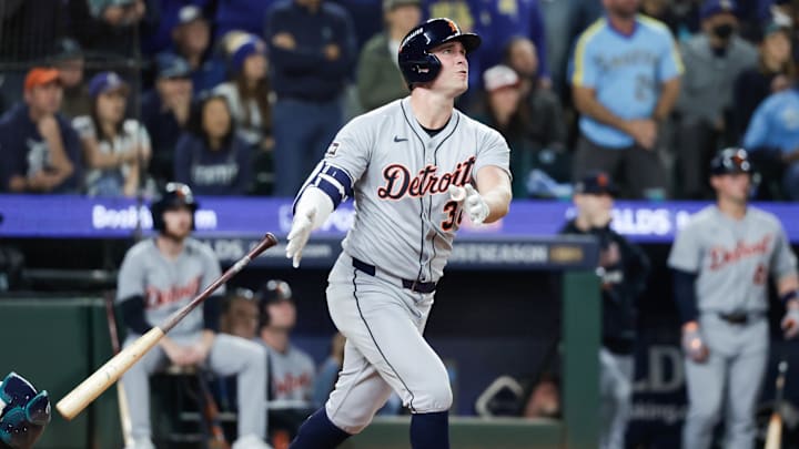 Kerry Carpenter’s two-run homer continued his domination of Mariners Game 1 starter George Kirby.