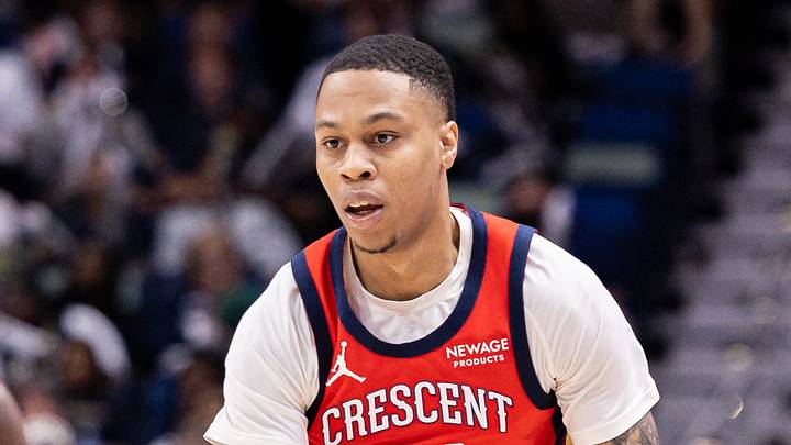 Apr 7, 2026; New Orleans, Louisiana, USA; New Orleans Pelicans guard Jordan Hawkins (24) dribbles against the Utah Jazz during the first half at Smoothie King Center. Mandatory Credit: Stephen Lew-Imagn Images Apr 7, 2026; New Orleans, Louisiana, USA; New Orleans Pelicans guard Jordan Hawkins (24) dribbles against the Utah Jazz during the first half at Smoothie King Center. Mandatory Credit: Stephen Lew-Imagn Images