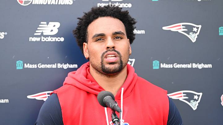 New England Patriots guard Alijah Vera-Tucker New England Patriots guard Alijah Vera-Tucker
