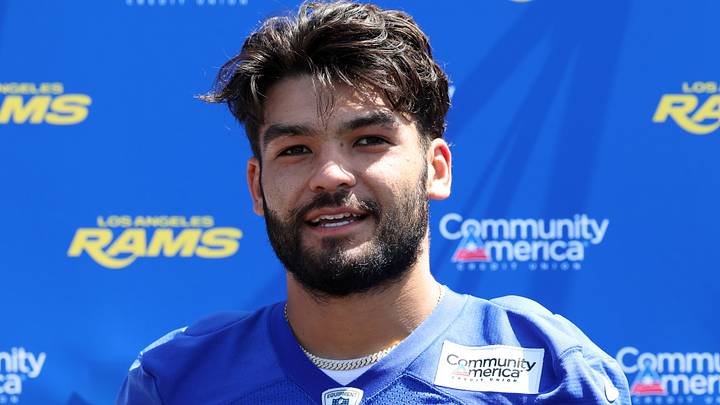 Los Angeles Rams receiver Puka Nacua. Los Angeles Rams receiver Puka Nacua.