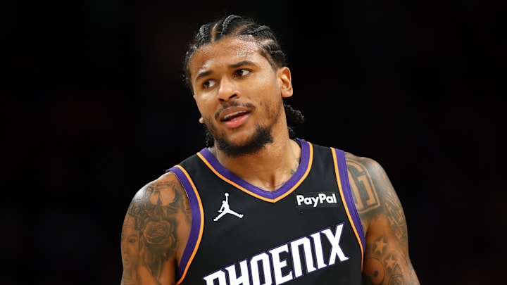 Phoenix Suns guard Jalen Green against the Portland Trail Blazers during the play-in rounds of the 2026 NBA Playoffs at Mortgage Matchup Center.