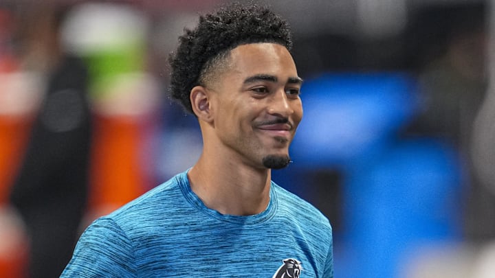 Jan 5, 2025; Atlanta, Georgia, USA; Carolina Panthers quarterback Bryce Young (9) on the field prior to the game against the Atlanta Falcons at Mercedes-Benz Stadium. Mandatory Credit: Dale Zanine-Imagn Images Jan 5, 2025; Atlanta, Georgia, USA; Carolina Panthers quarterback Bryce Young (9) on the field prior to the game against the Atlanta Falcons at Mercedes-Benz Stadium. Mandatory Credit: Dale Zanine-Imagn Images