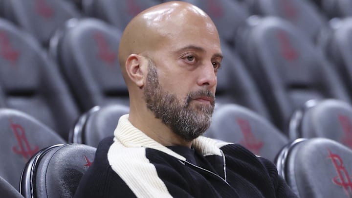 Houston Rockets general manager Rafael Stone looks on during practice before the game against the Los Angeles Clippers at Toyota Center on Dec 11, 2025. Houston Rockets general manager Rafael Stone looks on during practice before the game against the Los Angeles Clippers at Toyota Center on Dec 11, 2025.