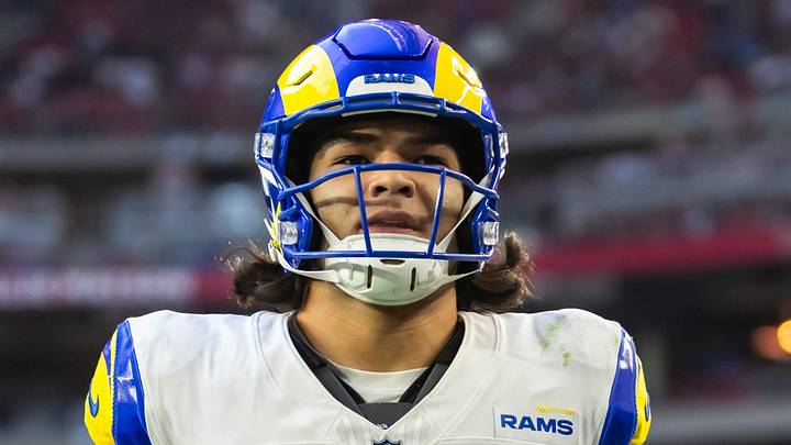 Los Angeles Rams wide receiver Puka Nacua. Los Angeles Rams wide receiver Puka Nacua.
