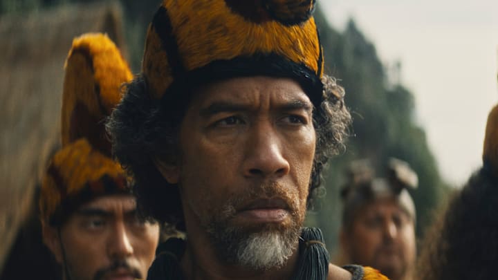 Moses Goods in "Chief of War," now streaming on Apple TV+.