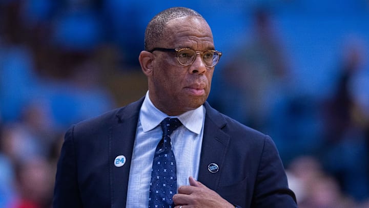 Nov 11, 2025; Chapel Hill, North Carolina, USA; North Carolina Tar Heels head coach Hubert Davis watches his team during the first half against the Radford Highlanders at Dean E. Smith Center. Mandatory Credit: Scott Kinser-Imagn Images Nov 11, 2025; Chapel Hill, North Carolina, USA; North Carolina Tar Heels head coach Hubert Davis watches his team during the first half against the Radford Highlanders at Dean E. Smith Center. Mandatory Credit: Scott Kinser-Imagn Images