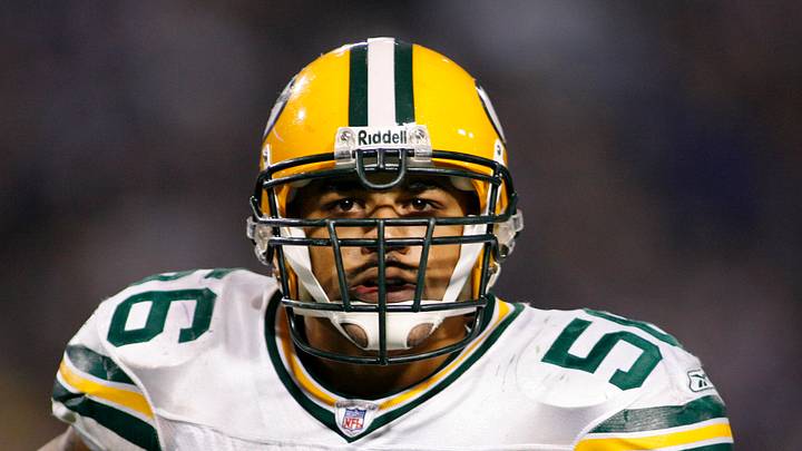 Green Bay Packers linebacker Nick Barnett in 2006 against the Minnesota Vikings; Bruce Kluckhohn, USA TODAY Sports Green Bay Packers linebacker Nick Barnett in 2006 against the Minnesota Vikings; Bruce Kluckhohn, USA TODAY Sports