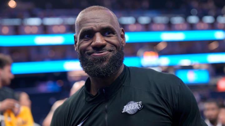 Apr 9, 2026; San Francisco, California, USA; Los Angeles Lakers forward LeBron James (23) walks off the court after the game against the Golden State Warriors at the Chase Center. Mandatory Credit: Cary Edmondson-Imagn Images