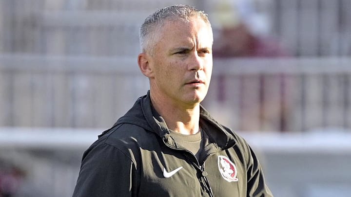 Sep 2, 2024; Tallahassee, Florida, USA; Florida State Seminoles head coach Mike Norvell before the game against the Boston College Eagles at Doak S. Campbell Stadium. Mandatory Credit: Melina Myers-Imagn Images Sep 2, 2024; Tallahassee, Florida, USA; Florida State Seminoles head coach Mike Norvell before the game against the Boston College Eagles at Doak S. Campbell Stadium. Mandatory Credit: Melina Myers-Imagn Images