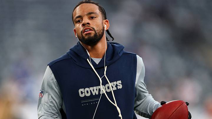 Dallas Cowboys cornerback Cobie Durant warms up prior to the game against the New York Giants at MetLife Stadium. Dallas Cowboys cornerback Cobie Durant warms up prior to the game against the New York Giants at MetLife Stadium.