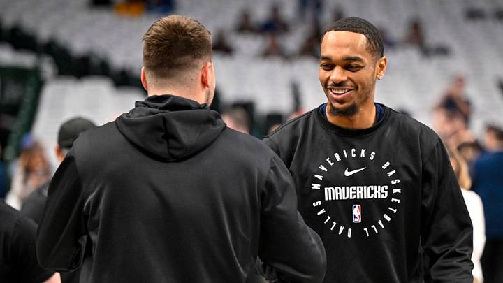 Apr 9, 2025; Dallas, Texas, USA; Los Angeles Lakers guard Luka Doncic (left) greets Dallas Mavericks forward P.J. Washington (right) before the game between the Dallas Mavericks and the Los Angeles Lakers during the first quarter at the American Airlines Center. Mandatory Credit: Jerome Miron-Imagn Images Apr 9, 2025; Dallas, Texas, USA; Los Angeles Lakers guard Luka Doncic (left) greets Dallas Mavericks forward P.J. Washington (right) before the game between the Dallas Mavericks and the Los Angeles Lakers during the first quarter at the American Airlines Center. Mandatory Credit: Jerome Miron-Imagn Images