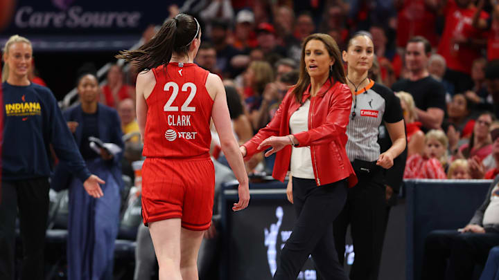 Indiana Fever guard Caitlin Clark and coach Stephanie White