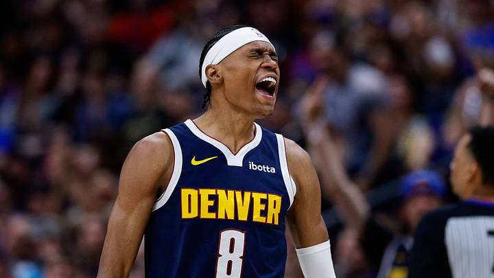 Mar 25, 2026; Denver, Colorado, USA; Denver Nuggets guard Peyton Watson (8) reacts after a play in the fourth quarter against the Dallas Mavericks at Ball Arena. Mandatory Credit: Isaiah J. Downing-Imagn Images Mar 25, 2026; Denver, Colorado, USA; Denver Nuggets guard Peyton Watson (8) reacts after a play in the fourth quarter against the Dallas Mavericks at Ball Arena. Mandatory Credit: Isaiah J. Downing-Imagn Images
