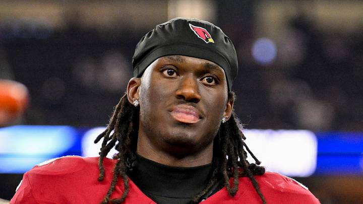 Arizona Cardinals wide receiver Marvin Harrison Jr. walks off the field Arizona Cardinals wide receiver Marvin Harrison Jr. walks off the field