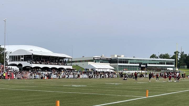 The Washington Commanders host the Miami Dolphins for a joint training camp practice at the team’s facility in Ashburn, Virginia. The Washington Commanders host the Miami Dolphins for a joint training camp practice at the team’s facility in Ashburn, Virginia.
