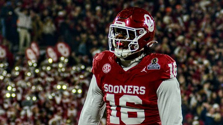 Oklahoma defensive end Danny Okoye celebrates against Alabama in the CFP. Oklahoma defensive end Danny Okoye celebrates against Alabama in the CFP.