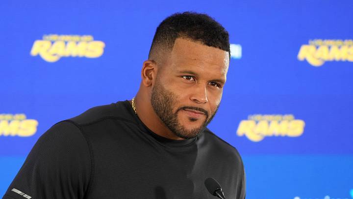 Los Angeles Rams defensive end Aaron Donald. Los Angeles Rams defensive end Aaron Donald.