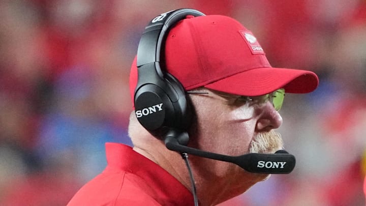 Oct 12, 2025; Kansas City, Missouri, USA; Kansas City Chiefs head coach Andy Reid during the second half at GEHA Field at Arrowhead Stadium. Mandatory Credit: Denny Medley-Imagn Images Oct 12, 2025; Kansas City, Missouri, USA; Kansas City Chiefs head coach Andy Reid during the second half at GEHA Field at Arrowhead Stadium. Mandatory Credit: Denny Medley-Imagn Images
