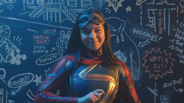 Iman Vellani as Ms. Marvel/Kamala Khan in Marvel Studios' MS. MARVEL, exclusively on Disney+. Photo courtesy of Marvel Studios. ©Marvel Studios 2022. All Rights Reserved.