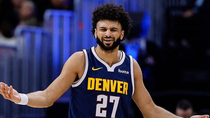 Oct 29, 2025; Denver, Colorado, USA; Denver Nuggets guard Jamal Murray (27) reacts after a play in the third quarter against the New Orleans Pelicans at Ball Arena. Mandatory Credit: Isaiah J. Downing-Imagn Images
