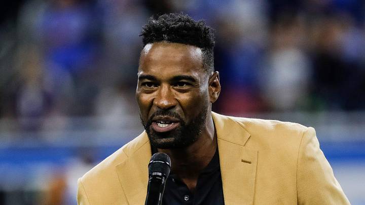 Calvin Johnson speaks during his Hall of Fame Ring Ceremony at Ford Field in Detroit on Sunday, Sept. 26, 2021. Calvin Johnson speaks during his Hall of Fame Ring Ceremony at Ford Field in Detroit on Sunday, Sept. 26, 2021.