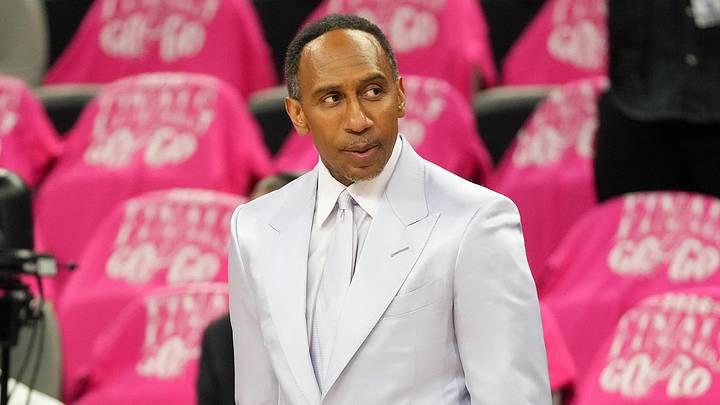 Jun 3, 2026; San Antonio, Texas, USA; NBA analyst for ESPN,Stephen A. Smith before game one of the 2026 NBA Finals at Frost Bank Center. Mandatory Credit: Scott Wachter-Imagn Images