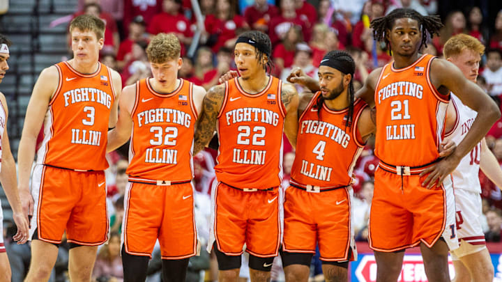 Illinois' playerswatches a free throw during the Indiana versus Illinois men's basketball game at Simon Skjodt Assembly Hall on Tuesday, Jan. 14, 2025. Illinois' playerswatches a free throw during the Indiana versus Illinois men's basketball game at Simon Skjodt Assembly Hall on Tuesday, Jan. 14, 2025.