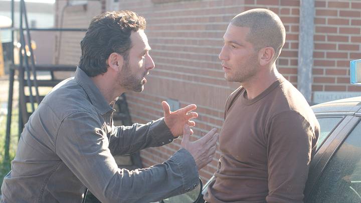 Rick Grimes (Andrew Lincoln) and Shane Walsh (Jon Bernthal) - The Walking Dead - Season 2, Episode 10 - Photo Credit: Gene Page/AMC