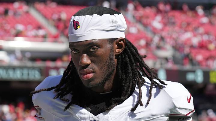 Sep 27, 2026; Santa Clara, California, USA; Arizona Cardinals wide receiver Marvin Harrison Jr. (18) during halftime against the San Francisco 49ers at Levi's Stadium. Mandatory Credit: Darren Yamashita-Imagn Images