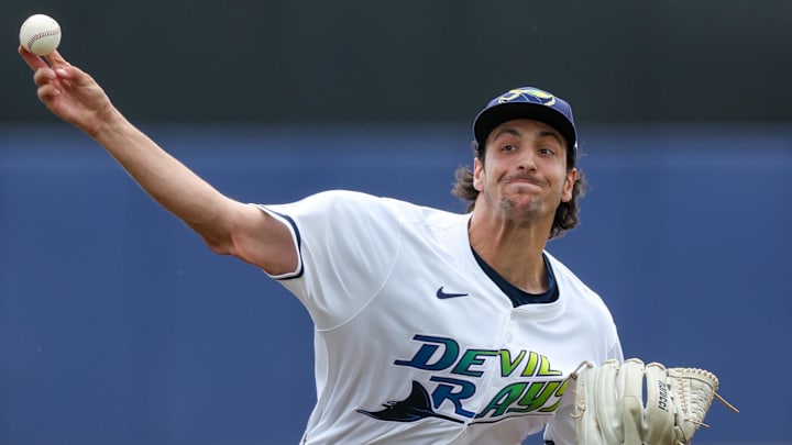Tampa Bay Rays pitcher Paul Gervase (54) throws a pitch against the Detroit Tigers in the sixth inning at George M. Steinbrenner Field in Tampa, Fla., on June 21.