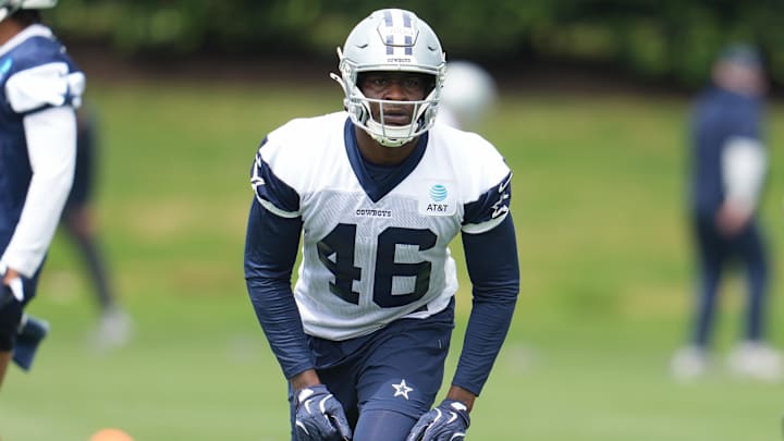 Dallas Cowboys tight end Michael Trigg goes through a drill during practice at the Ford Center at the Star Training Facility.