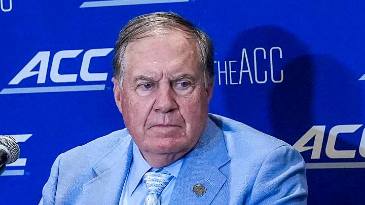 Jul 17, 2026; Charlotte, NC, USA; North Carolina head coach Bill Belichick, talks with the media during interviews at Hilton Charlotte Uptown. Mandatory Credit: Jim Dedmon-Imagn Images Jul 17, 2026; Charlotte, NC, USA; North Carolina head coach Bill Belichick, talks with the media during interviews at Hilton Charlotte Uptown. Mandatory Credit: Jim Dedmon-Imagn Images