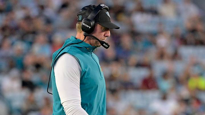 Aug 21, 2026; Jacksonville, Florida, USA; Jacksonville Jaguars head coach Liam Coen during the first quarter of the preseason game against the Carolina Panthers at EverBank Stadium. Mandatory Credit: Melina Myers-Imagn Images Aug 21, 2026; Jacksonville, Florida, USA; Jacksonville Jaguars head coach Liam Coen during the first quarter of the preseason game against the Carolina Panthers at EverBank Stadium. Mandatory Credit: Melina Myers-Imagn Images
