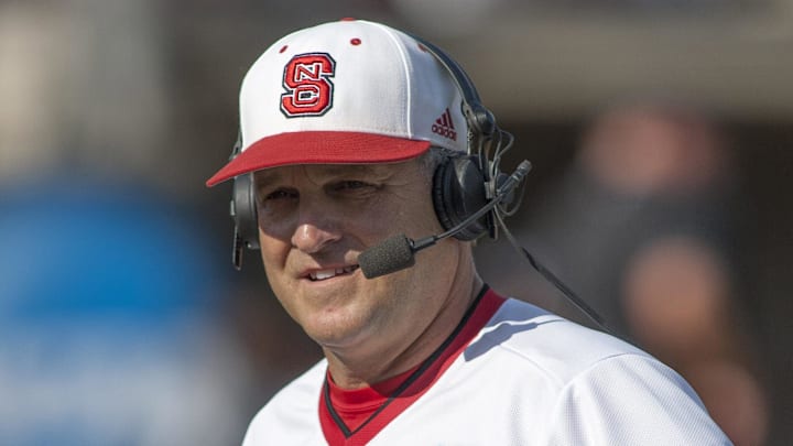 Jun 8, 2013; Raleigh, NC, USA; North Carolina State Wolfpack head coach Elliott Avent talks during a interview between innings in the game against the Rice Owls in the game against the Rice Owls in the Raleigh super regional of the 2013 NCAA baseball tournament at Doak Field. North Carolina State defeated Rice 4-3. Mandatory Credit: Jeremy Brevard-Imagn Images Jun 8, 2013; Raleigh, NC, USA; North Carolina State Wolfpack head coach Elliott Avent talks during a interview between innings in the game against the Rice Owls in the game against the Rice Owls in the Raleigh super regional of the 2013 NCAA baseball tournament at Doak Field. North Carolina State defeated Rice 4-3. Mandatory Credit: Jeremy Brevard-Imagn Images