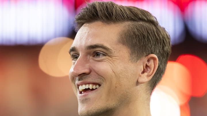 Nov 23, 2025; Glendale, Arizona, USA; Jacksonville Jaguars general manager James Gladstone against the Arizona Cardinals at State Farm Stadium. Mandatory Credit: Mark J. Rebilas-Imagn Images