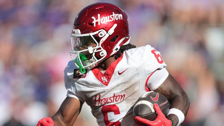 Houston Cougars running back Re'shaun Sanford II (6) runs the ball against Kansas State Wildcats during the game inside Bill Snyder Family Stadium in Manhattan, Kansas, on Oct. 10, 2026. Houston Cougars running back Re'shaun Sanford II (6) runs the ball against Kansas State Wildcats during the game inside Bill Snyder Family Stadium in Manhattan, Kansas, on Oct. 10, 2026.