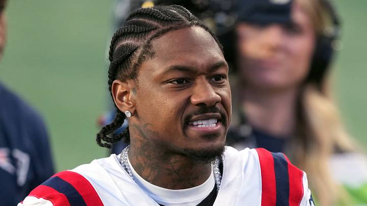 Feb 8, 2026; Santa Clara, CA, USA; New England Patriots wide receiver Stefon Diggs (8) during halftime against the Seattle Seahawks in Super Bowl LX at Levi's Stadium. Mandatory Credit: Darren Yamashita-Imagn Images Feb 8, 2026; Santa Clara, CA, USA; New England Patriots wide receiver Stefon Diggs (8) during halftime against the Seattle Seahawks in Super Bowl LX at Levi's Stadium. Mandatory Credit: Darren Yamashita-Imagn Images