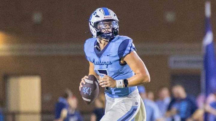 Humble Kingwood quarterback Landon Hinson looks downfield during a game against Clear Falls on Sept. 3. Humble Kingwood quarterback Landon Hinson looks downfield during a game against Clear Falls on Sept. 3.
